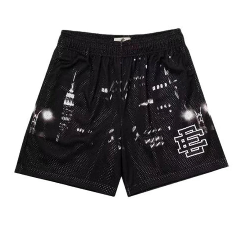 New Summer Eric Emanuel EE Basic Mesh Short Classic Floral Printed Gym Shorts Men'S Gym Basketball Sports Beach Shorts