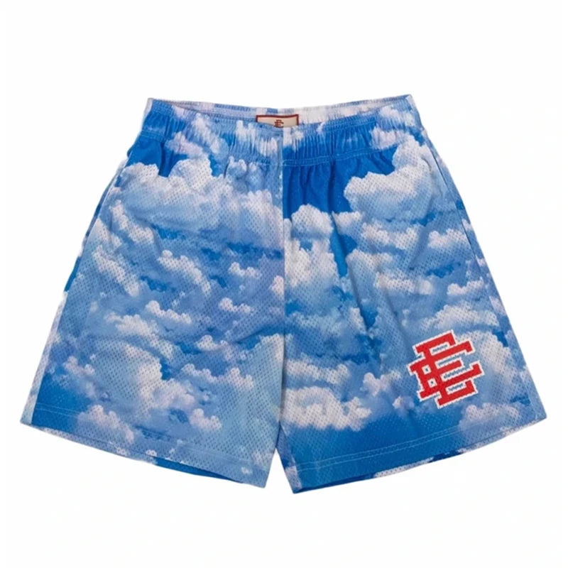 New Summer Eric Emanuel EE Basic Mesh Short Classic Floral Printed Gym Shorts Men'S Gym Basketball Sports Beach Shorts